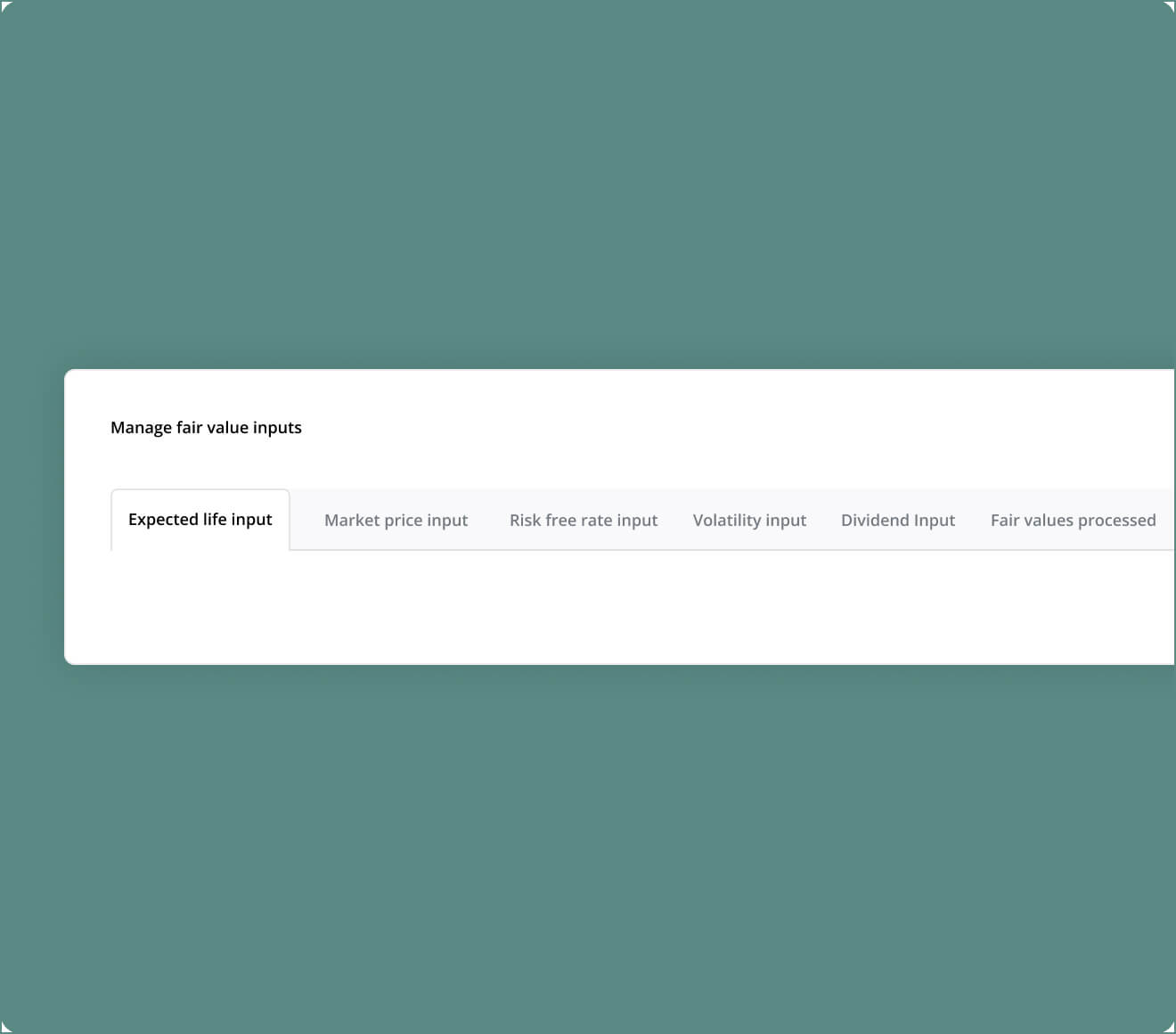 Financial Reporting Tabs